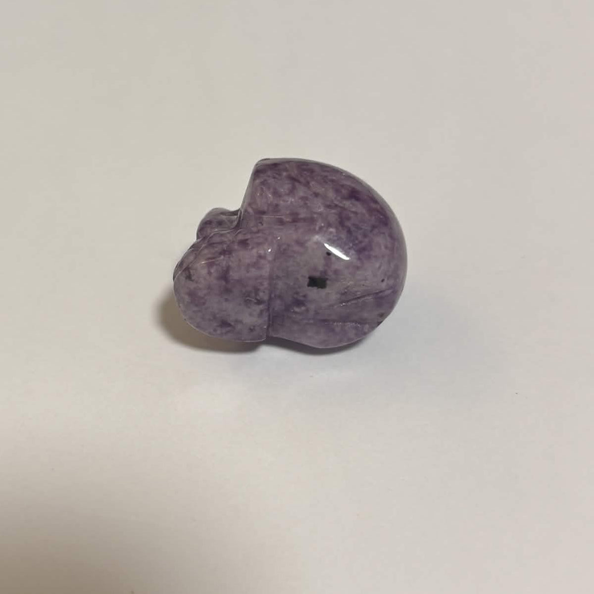 Lepidolite Mini Skull Carving – Natural Polished Crystal Stone (CR-SK7)