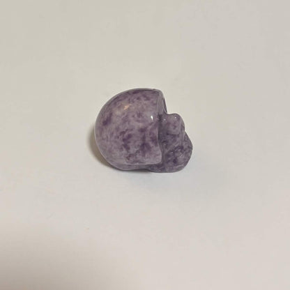 Lepidolite Mini Skull Carving – Natural Polished Crystal Stone (CR-SK7)