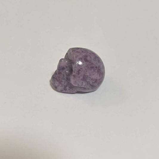 Lepidolite Mini Skull Carving – Natural Polished Crystal Stone (CR-SK7)