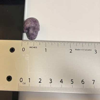 Lepidolite Mini Skull Carving – Natural Polished Crystal Stone (CR-SK7)