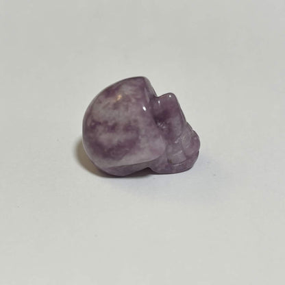 Lepidolite Mini Skull Carving – Natural Polished Crystal Stone (CR-SK8)
