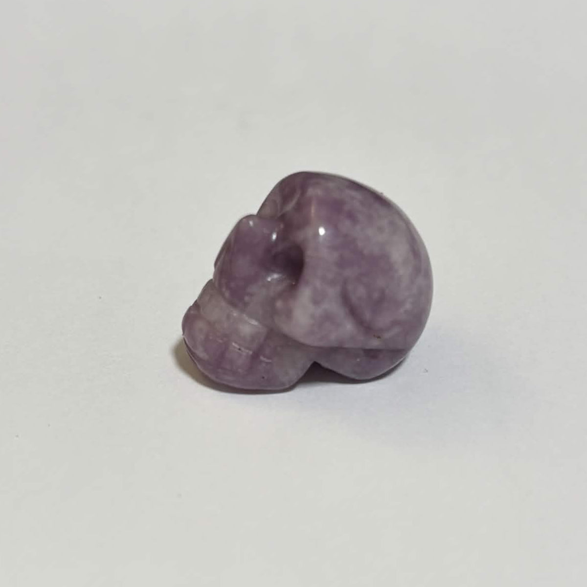 Lepidolite Mini Skull Carving – Natural Polished Crystal Stone (CR-SK8)