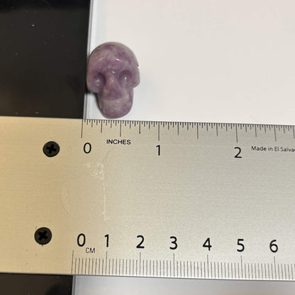 Lepidolite Mini Skull Carving – Natural Polished Crystal Stone (CR-SK8)