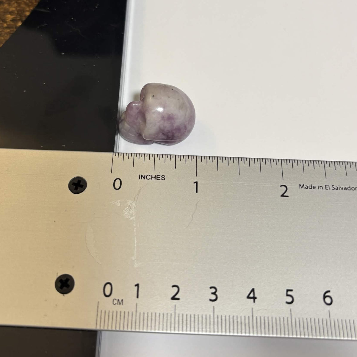 Lepidolite Mini Skull Carving – Natural Polished Crystal Stone (CR-SK9)