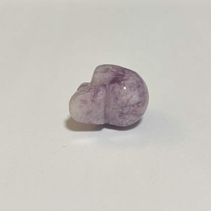 Lepidolite Mini Skull Carving – Natural Polished Crystal Stone (CR-SK9)