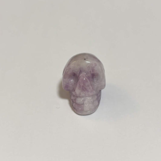 Lepidolite Mini Skull Carving – Natural Polished Crystal Stone (CR-SK9)