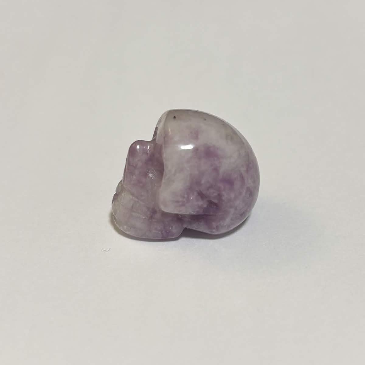 Lepidolite Mini Skull Carving – Natural Polished Crystal Stone (CR-SK9)