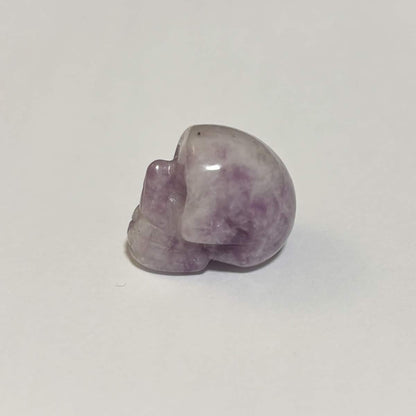 Lepidolite Mini Skull Carving – Natural Polished Crystal Stone (CR-SK9)