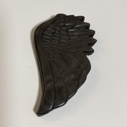 Silver Sheen Obsidian Wing Carving – Natural Polished Crystal Stone