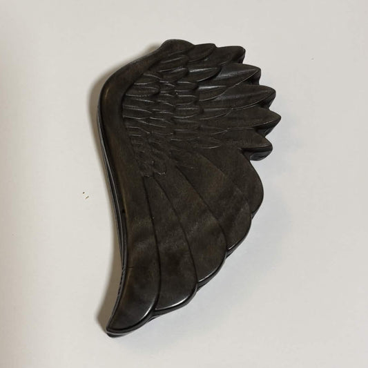 Silver Sheen Obsidian Wing Carving – Natural Polished Crystal Stone