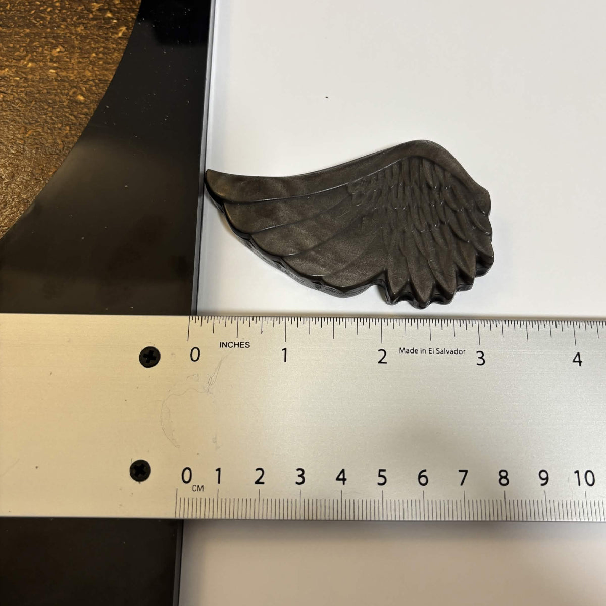 Silver Sheen Obsidian Wing Carving – Natural Polished Crystal Stone