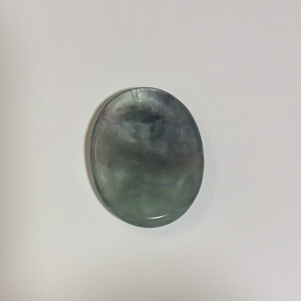 Green & Purple Fluorite Oval Worry Stone – Natural Crystal Stone (CR-WS1)