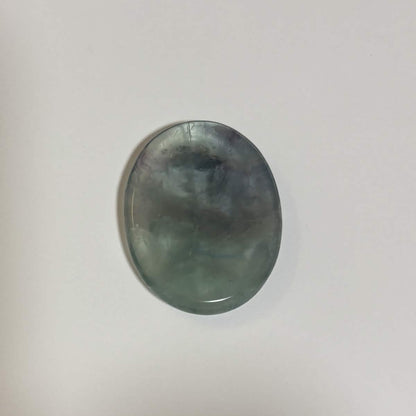 Green & Purple Fluorite Oval Worry Stone – Natural Crystal Stone (CR-WS1)