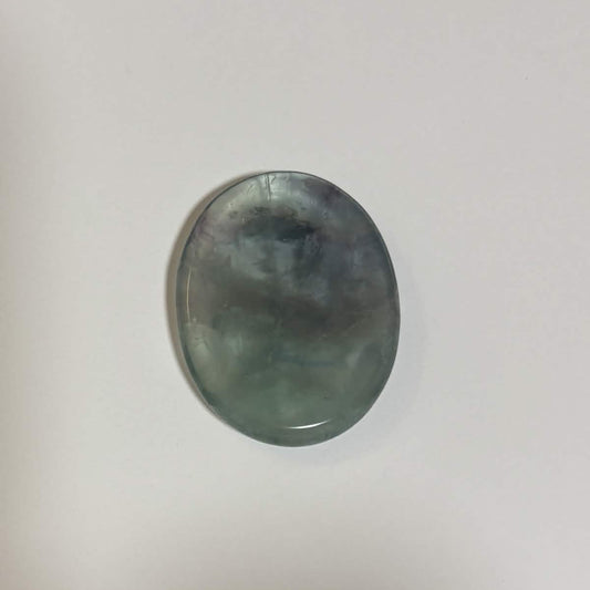 Green & Purple Fluorite Oval Worry Stone – Natural Crystal Stone (CR-WS1)