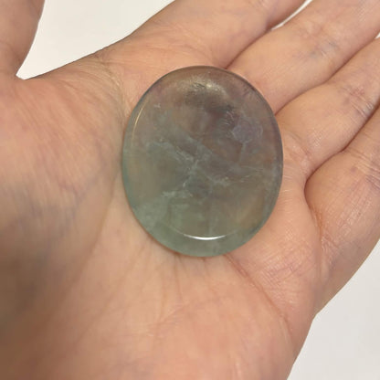 Green & Purple Fluorite Oval Worry Stone – Natural Crystal Stone (CR-WS1)