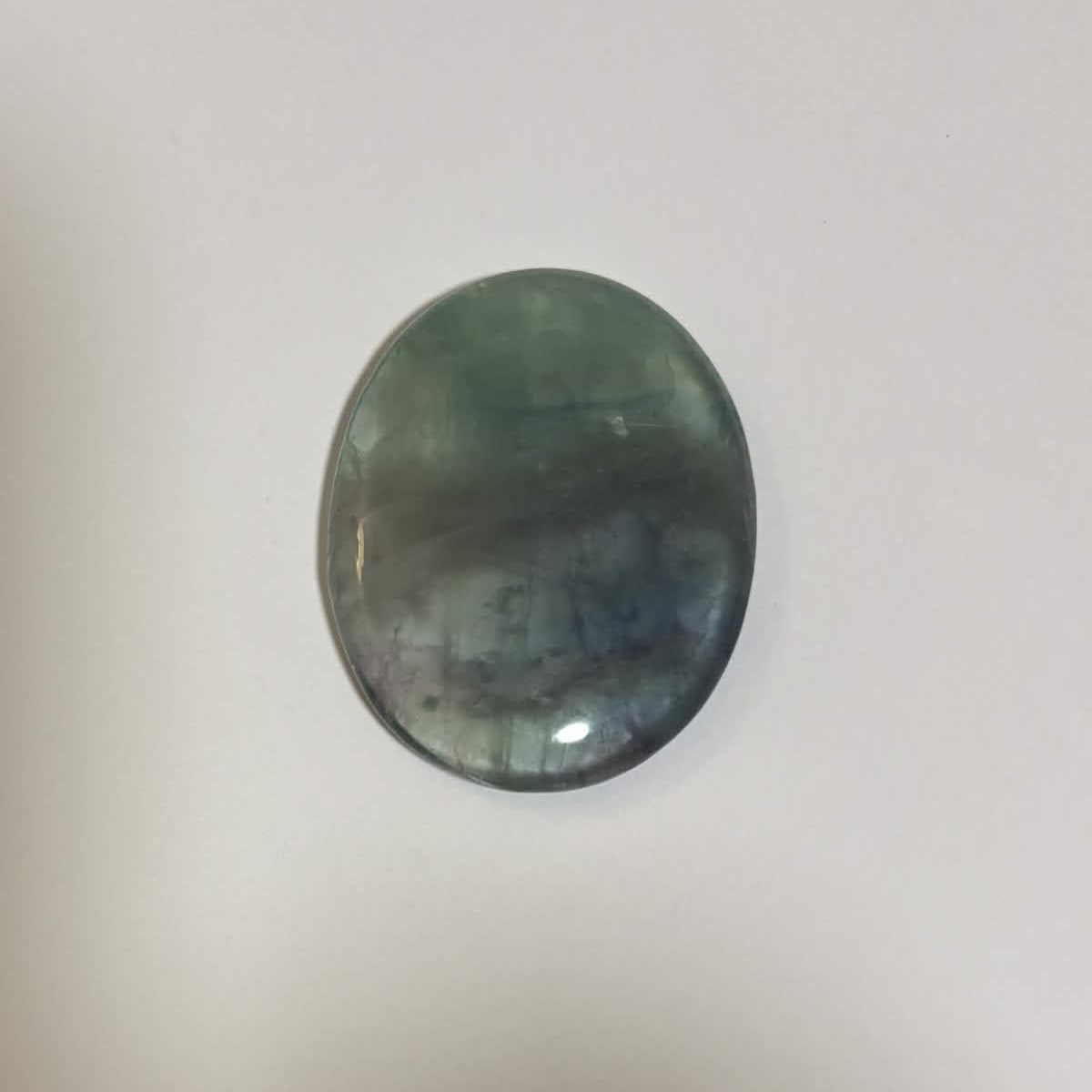 Green & Purple Fluorite Oval Worry Stone – Natural Crystal Stone (CR-WS1)