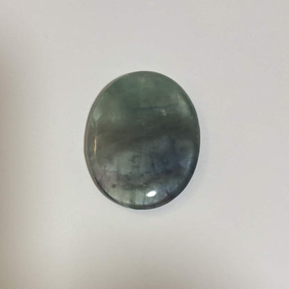 Green & Purple Fluorite Oval Worry Stone – Natural Crystal Stone (CR-WS1)