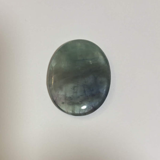 Green & Purple Fluorite Oval Worry Stone – Natural Crystal Stone (CR-WS1)