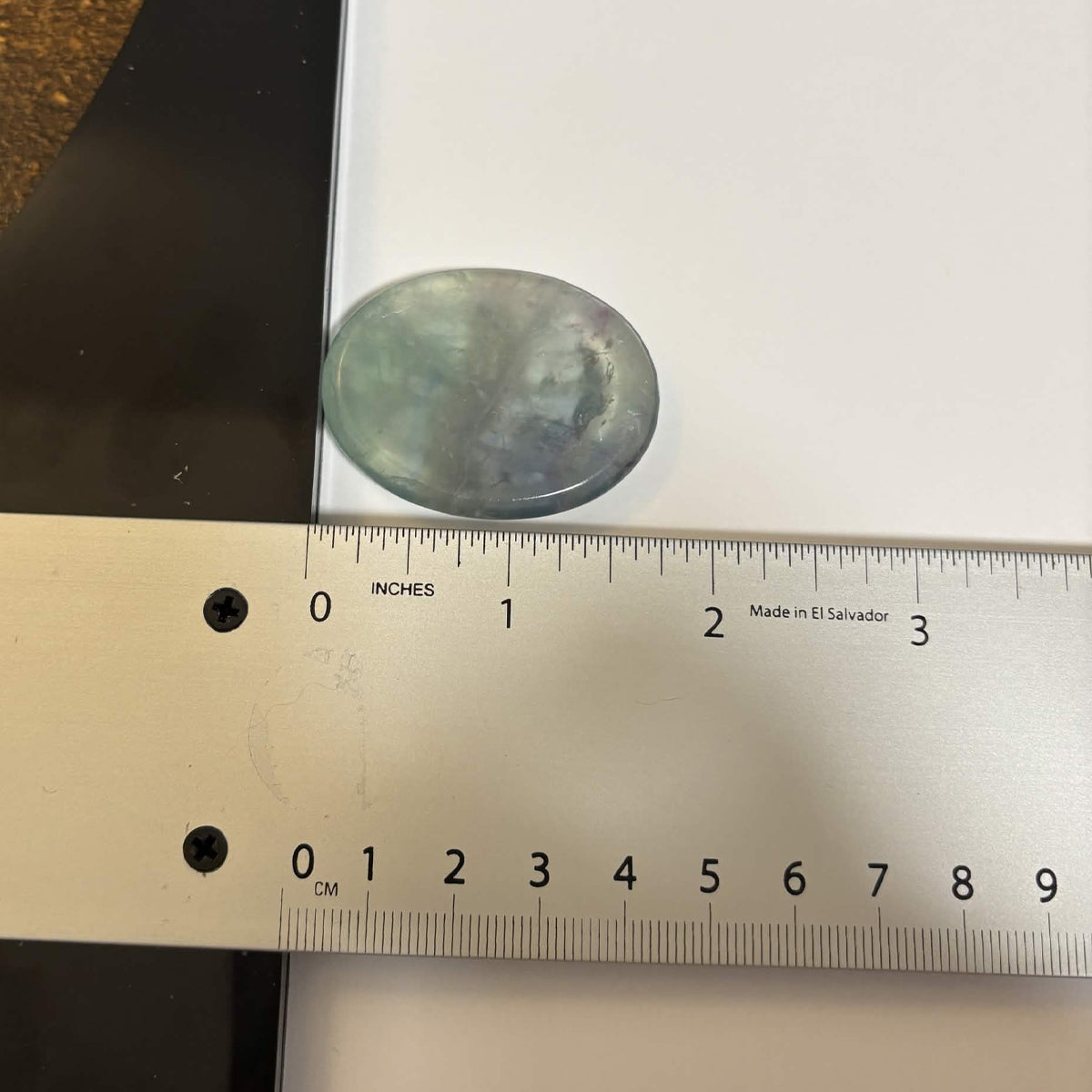 Green & Purple Fluorite Oval Worry Stone – Natural Crystal Stone (CR-WS1)