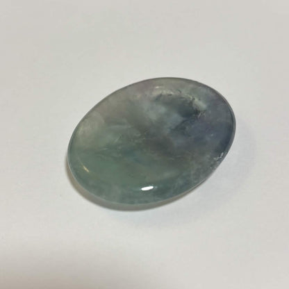 Green & Purple Fluorite Oval Worry Stone – Natural Crystal Stone (CR-WS1)