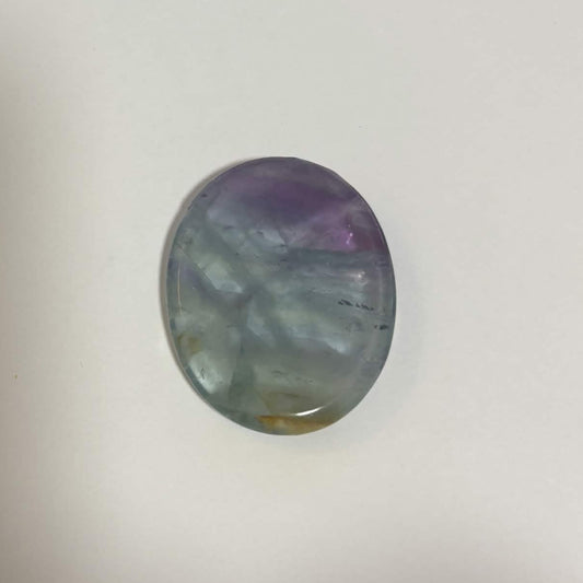 Green & Purple Fluorite Oval Worry Stone – Natural Crystal Stone (CR-WS10)