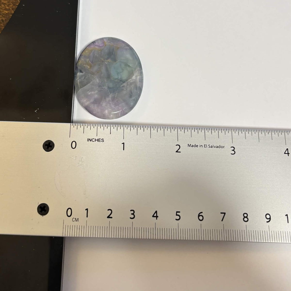 Green & Purple Fluorite Oval Worry Stone – Natural Crystal Stone (CR-WS2)