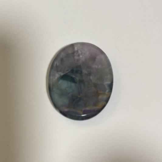 Green & Purple Fluorite Oval Worry Stone – Natural Crystal Stone (CR-WS2)