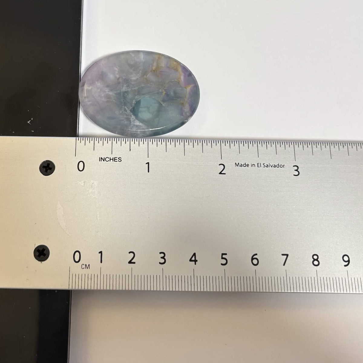Green & Purple Fluorite Oval Worry Stone – Natural Crystal Stone (CR-WS2)
