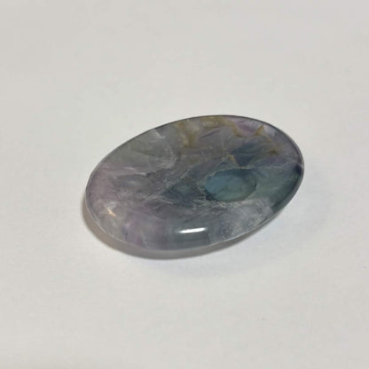 Green & Purple Fluorite Oval Worry Stone – Natural Crystal Stone (CR-WS2)