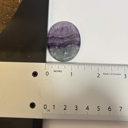 Green & Purple Fluorite Oval Worry Stone – Natural Crystal Stone (CR-WS3)