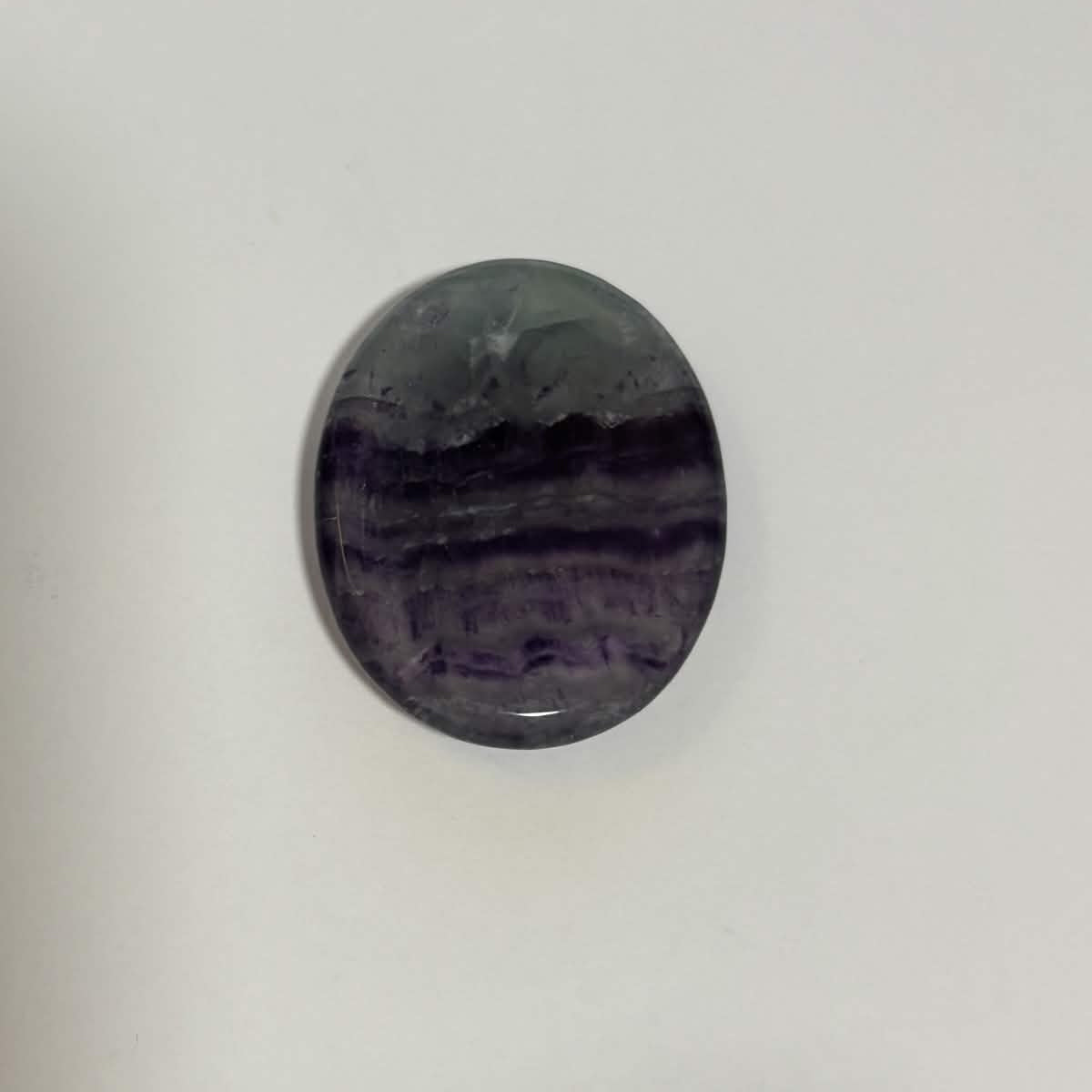 Green & Purple Fluorite Oval Worry Stone – Natural Crystal Stone (CR-WS3)