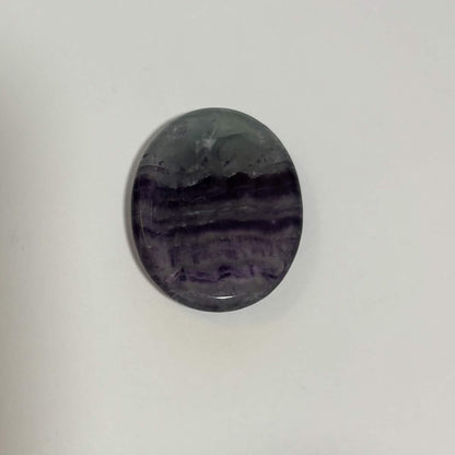 Green & Purple Fluorite Oval Worry Stone – Natural Crystal Stone (CR-WS3)