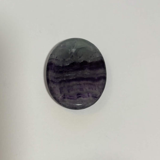 Green & Purple Fluorite Oval Worry Stone – Natural Crystal Stone (CR-WS3)