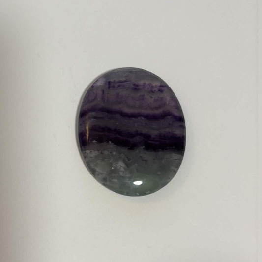 Green & Purple Fluorite Oval Worry Stone – Natural Crystal Stone (CR-WS3)
