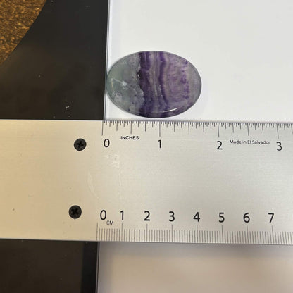 Green & Purple Fluorite Oval Worry Stone – Natural Crystal Stone (CR-WS3)