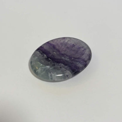 Green & Purple Fluorite Oval Worry Stone – Natural Crystal Stone (CR-WS3)