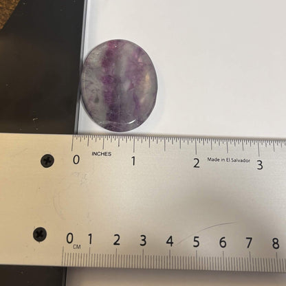 Green & Purple Fluorite Oval Worry Stone – Natural Crystal Stone (CR-WS4)