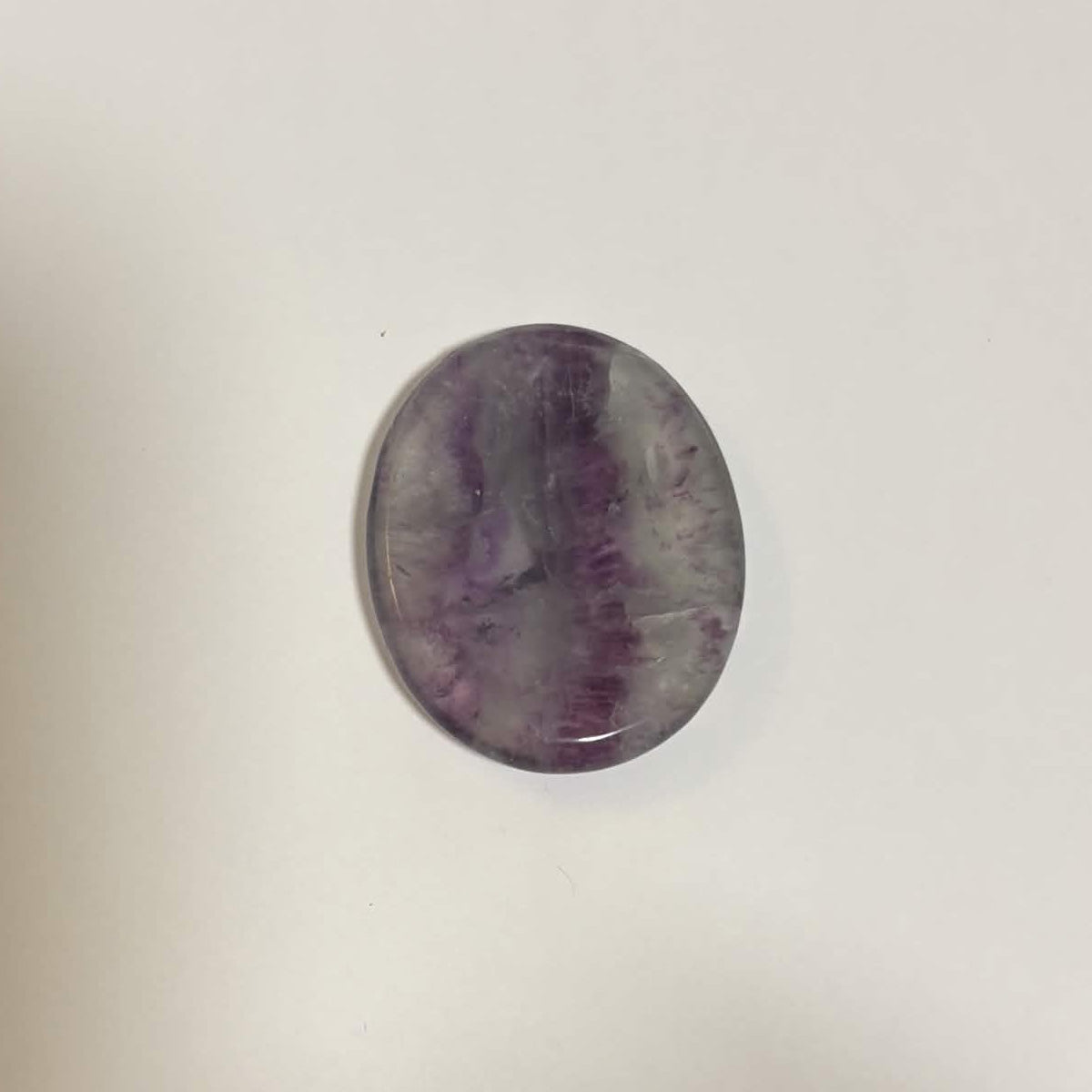 Green & Purple Fluorite Oval Worry Stone – Natural Crystal Stone (CR-WS4)