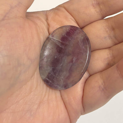 Green & Purple Fluorite Oval Worry Stone – Natural Crystal Stone (CR-WS4)
