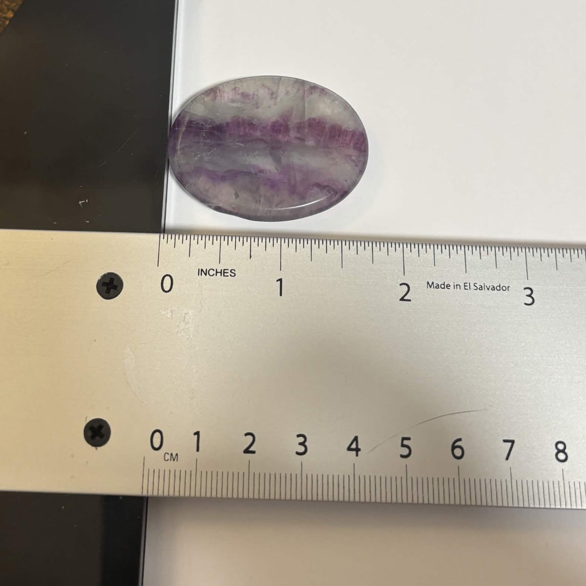 Green & Purple Fluorite Oval Worry Stone – Natural Crystal Stone (CR-WS4)