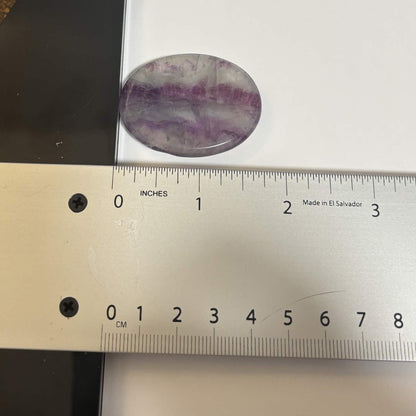 Green & Purple Fluorite Oval Worry Stone – Natural Crystal Stone (CR-WS4)