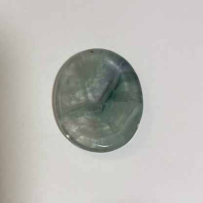 Green & Purple Fluorite Oval Worry Stone – Natural Crystal Stone (CR-WS5)