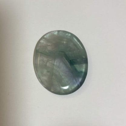 Green & Purple Fluorite Oval Worry Stone – Natural Crystal Stone (CR-WS5)