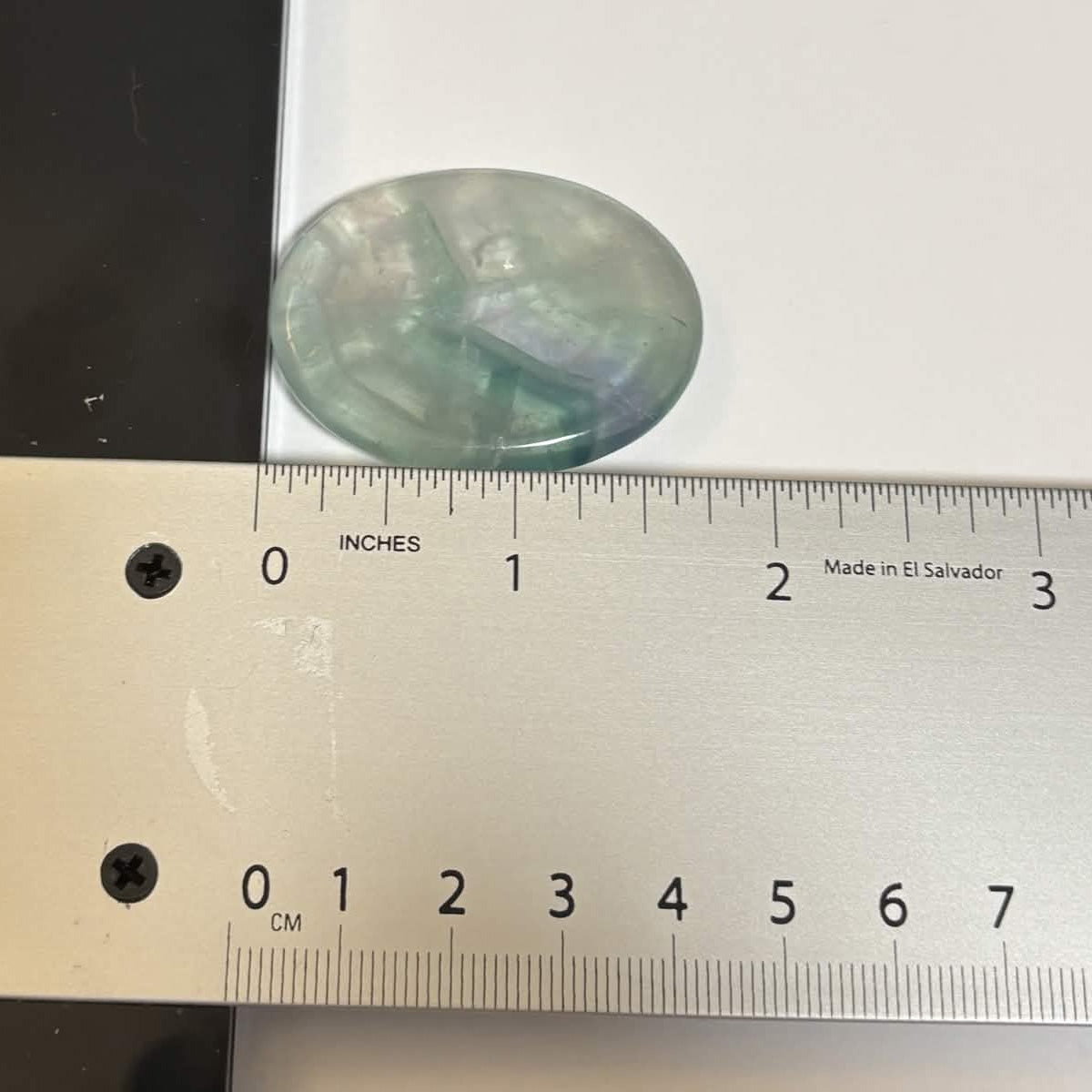 Green & Purple Fluorite Oval Worry Stone – Natural Crystal Stone (CR-WS5)