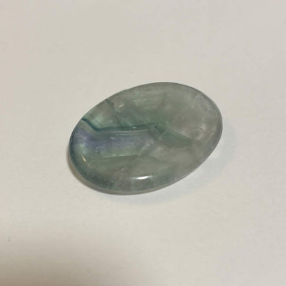 Green & Purple Fluorite Oval Worry Stone – Natural Crystal Stone (CR-WS5)