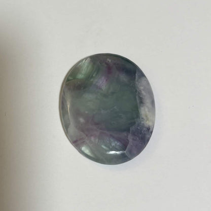 Green & Purple Fluorite Oval Worry Stone – Natural Crystal Stone (CR-WS7)