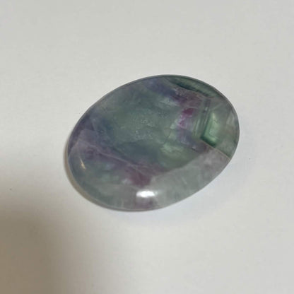Green & Purple Fluorite Oval Worry Stone – Natural Crystal Stone (CR-WS7)