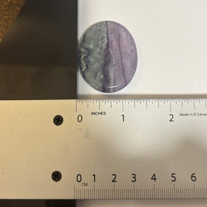 Green & Purple Fluorite Oval Worry Stone – Natural Crystal Stone (CR-WS8)