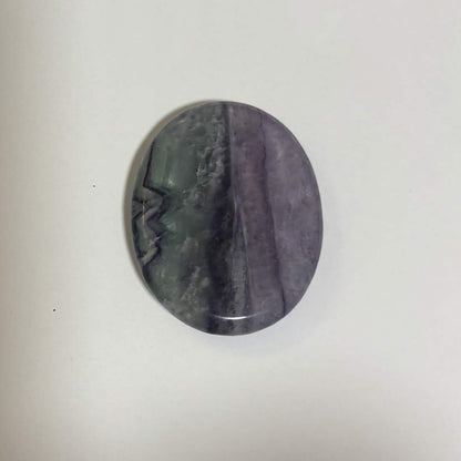 Green & Purple Fluorite Oval Worry Stone – Natural Crystal Stone (CR-WS8)