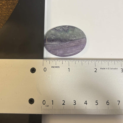 Green & Purple Fluorite Oval Worry Stone – Natural Crystal Stone (CR-WS8)